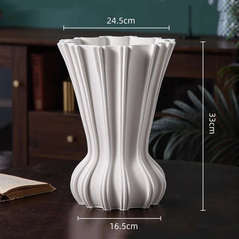 Afralia™ White Geometric Circle Ceramic Vase - Handcrafted Floral Arrangement Accessory