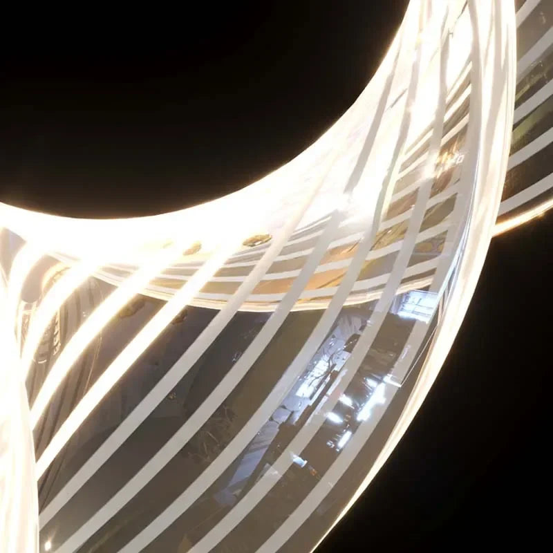Afralia™ Luxury Acrylic LED Chandelier for Staircase Hallway and Villa