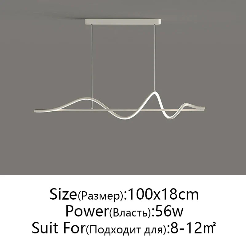 Afralia™ LED Pendant Light - Modern White/Black Long Line for Home, Restaurant, Office