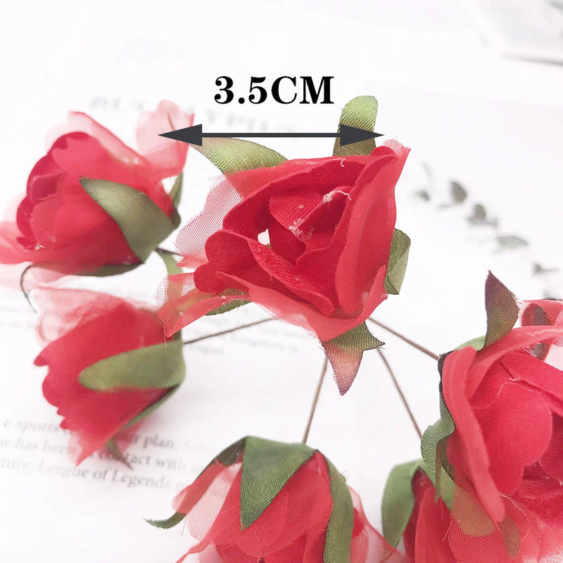 Afralia™ Wedding Roses Brooch Head Wall Flowers Bridal DIY Accessories Bouquet Box