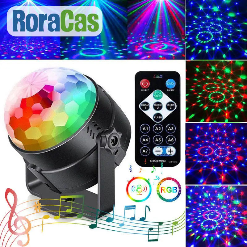 Afralia™ Rotating RGB LED Disco Ball Party Lights for Wedding, Birthday, Christmas