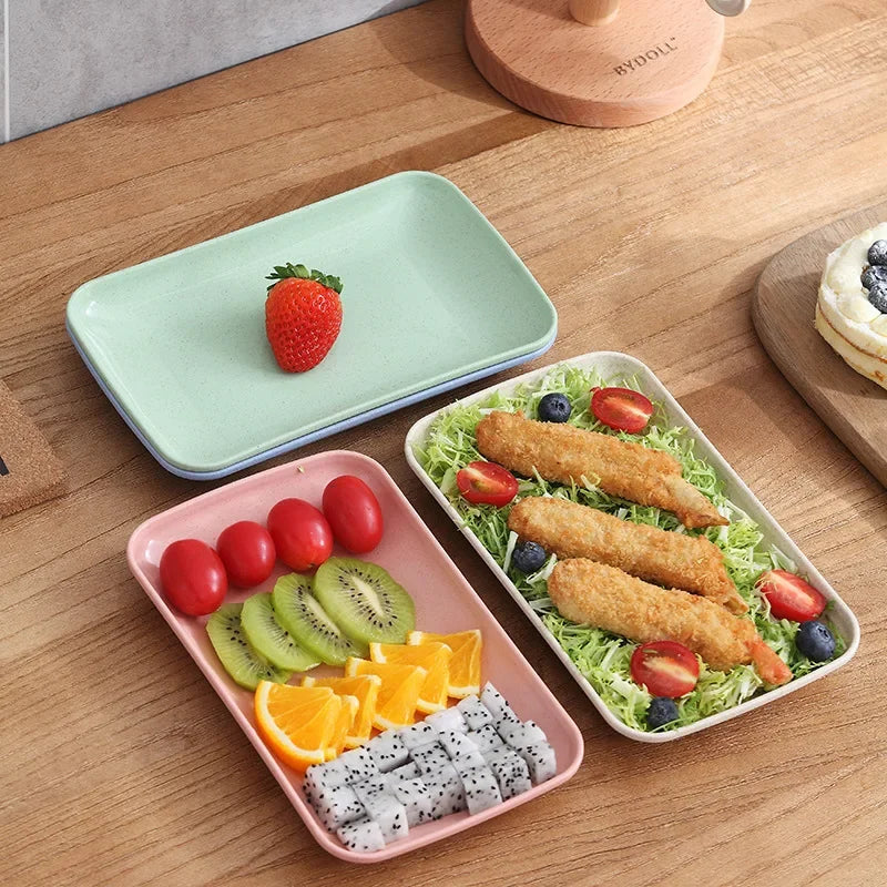 Afralia™ Wheat Straw Plate Set: Unbreakable Reusable Dinner Dishes, Bone Collection Tableware