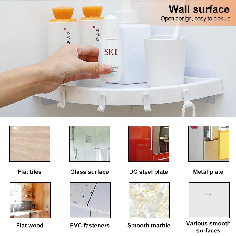 Afralia™ Bathroom Shelf Organizer Caddy Plastic Wall Holder Storage for Shower Essentials