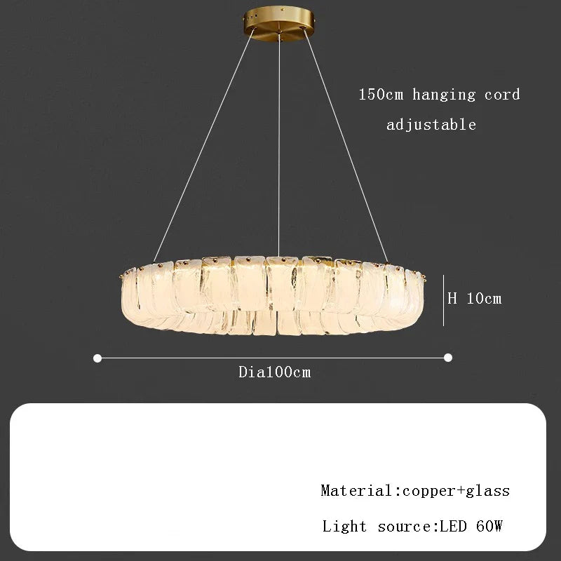 Afralia™ Cloudy Smokey Glass Pendant Lights with LED, Round Metal Ceiling Lamps for Luxe Home Decor