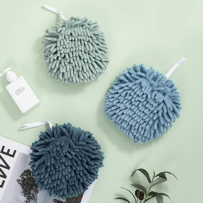 Afralia™ Chenille Microfiber Hand Towel Ball: Super Soft, Quick-Drying Wipe Cloth for Home, Bathroom, Kitchen