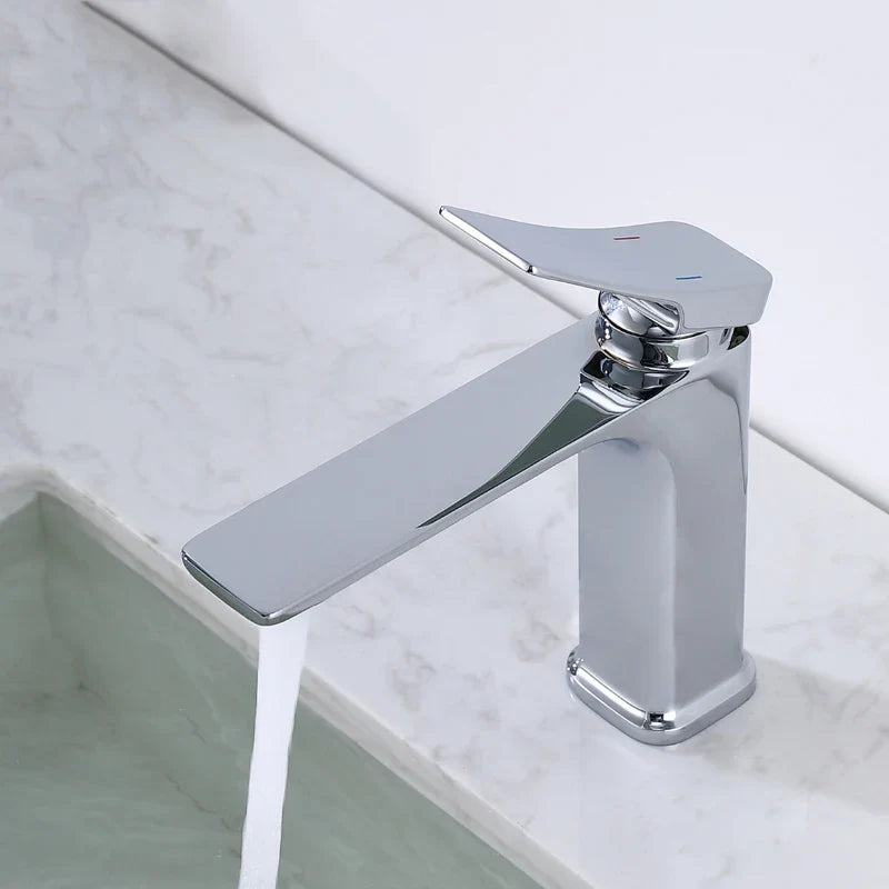 Afralia™ Modern Gold Black Basin Faucet Mixer Tap Brass Hot Cold Water Sink Tap