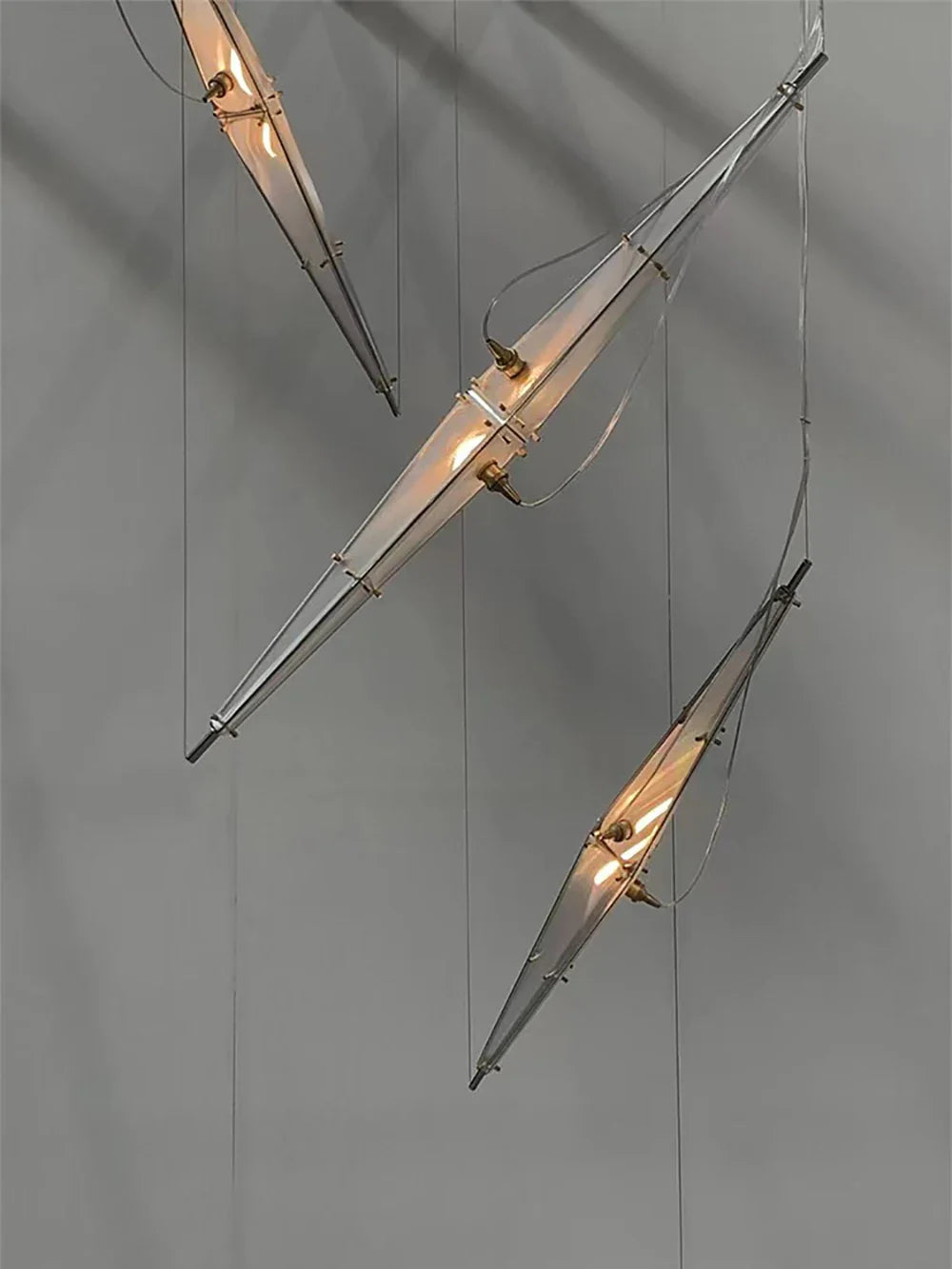 Afralia™ Glass Cone Chandelier: Height Adjustable Luxury Art Indoor Pendant Lamp