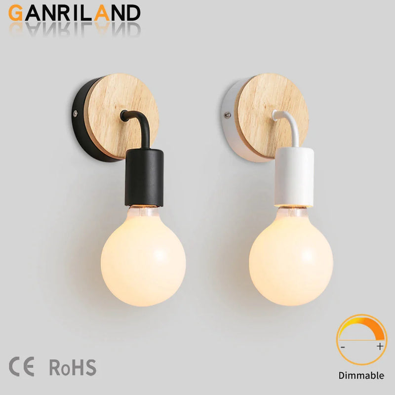 Afralia™ Modern Wooden Wall Lamp 3W Sconce - Industrial Bedroom Corridor Light