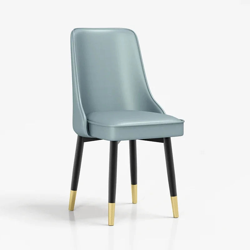 Afralia™ Nordic Living Leather-Seated Chair with Supportive Backrest for Kitchen and Reception