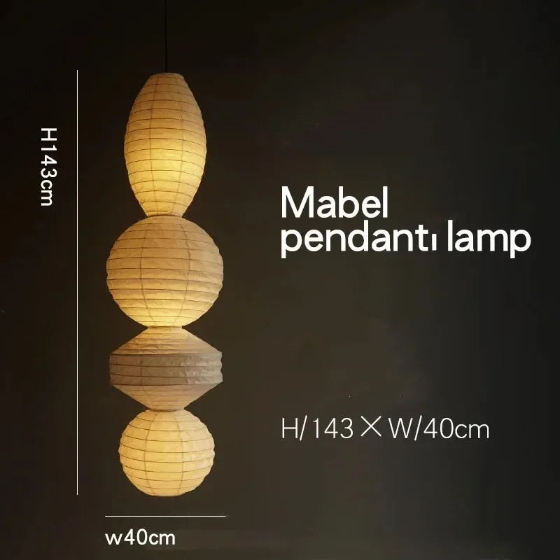 Akari Paper Pendant Lamp by Afralia™ - Noguchi Style Chandelier for Living Room & Bedroom