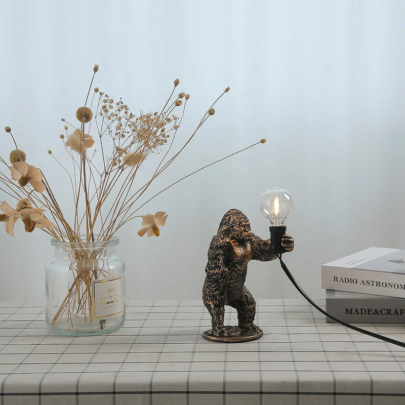 Afralia™ King Kong Gorilla Table Lamp: Explosive Night Light for Bedroom