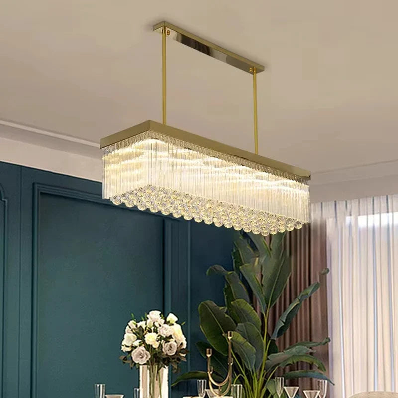 Afralia™ Crystal Chandelier: Luxury Living Room & Dining Room Pendant Lamp