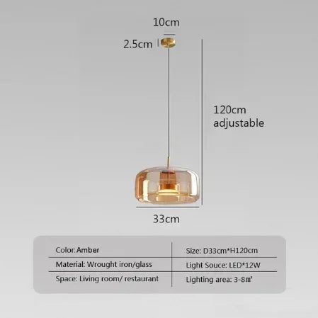 Afralia™ Glass Pendant Light Luxury Nordic Led Hanging Lamp Modern Bedroom Fixture