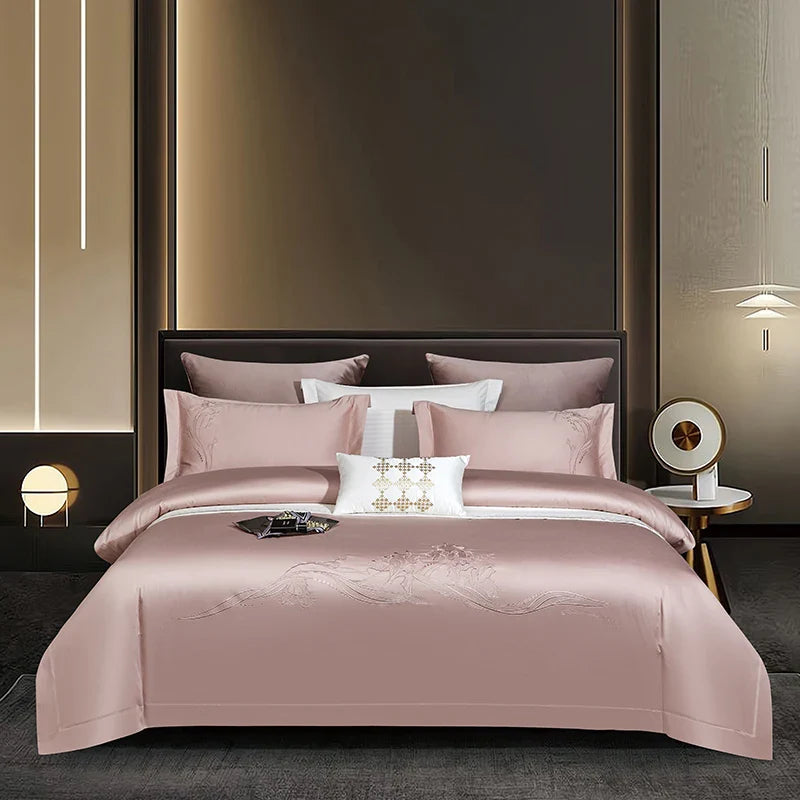Afralia™ Luxury Embroidery 1000TC Egyptian Cotton Bedding Set - Full Queen King Size