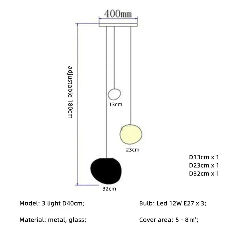 Afralia™ Nordic Villa White Glass Pendant Lights Led Chandelier - Modern Simple Suspend Lamp