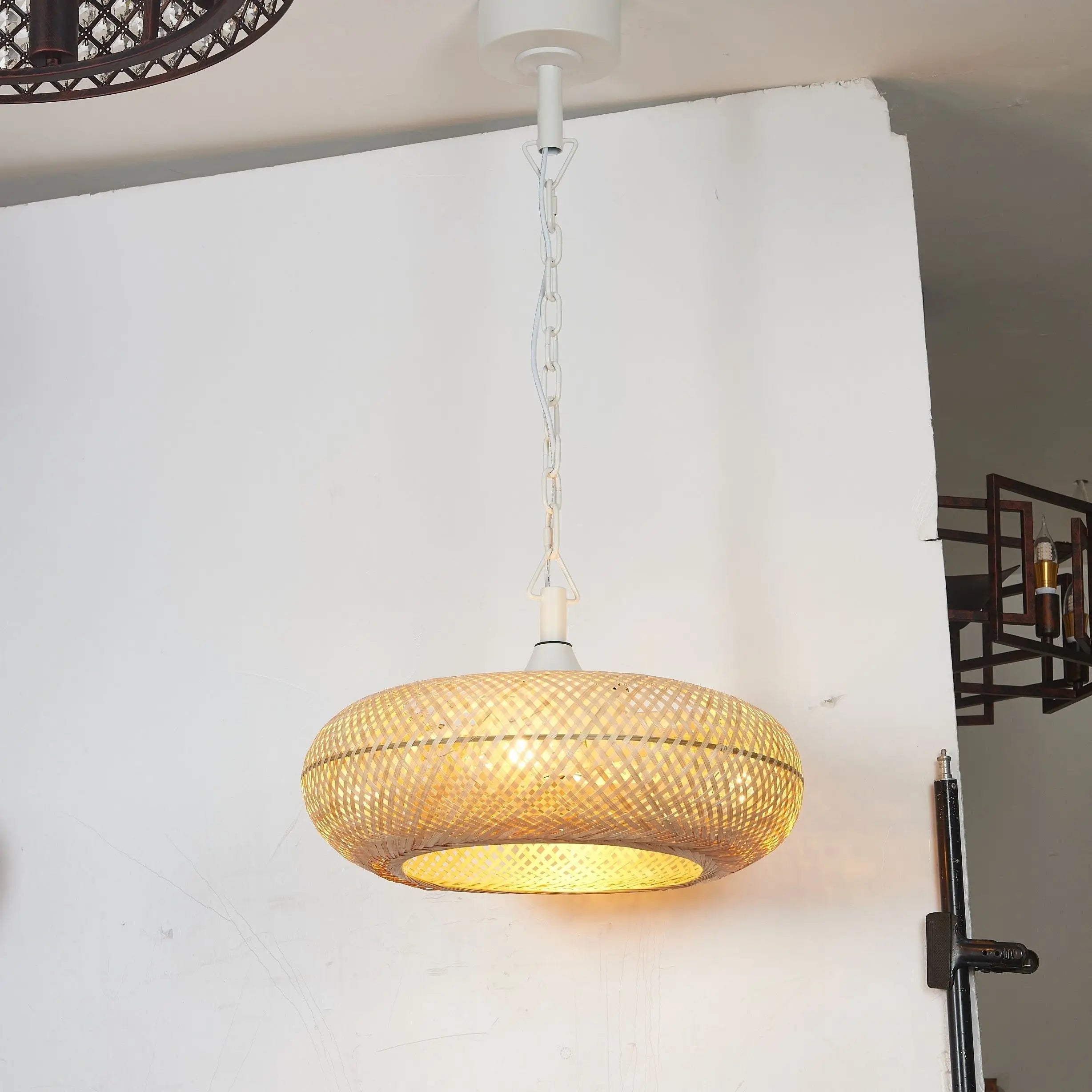 Afralia™ Rattan Wicker Basket Pendant Light - Vintage Boho Farmhouse Chandelier