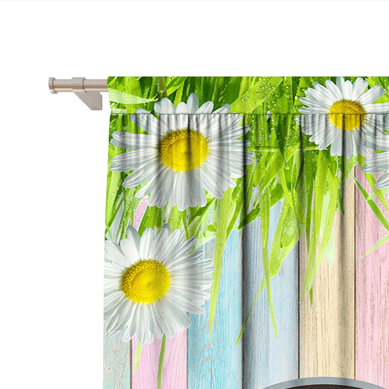 Afralia™ Easter Curtains with Pole Pocket, Ideal for Kitchens, Living Rooms, Balconies, Gardens