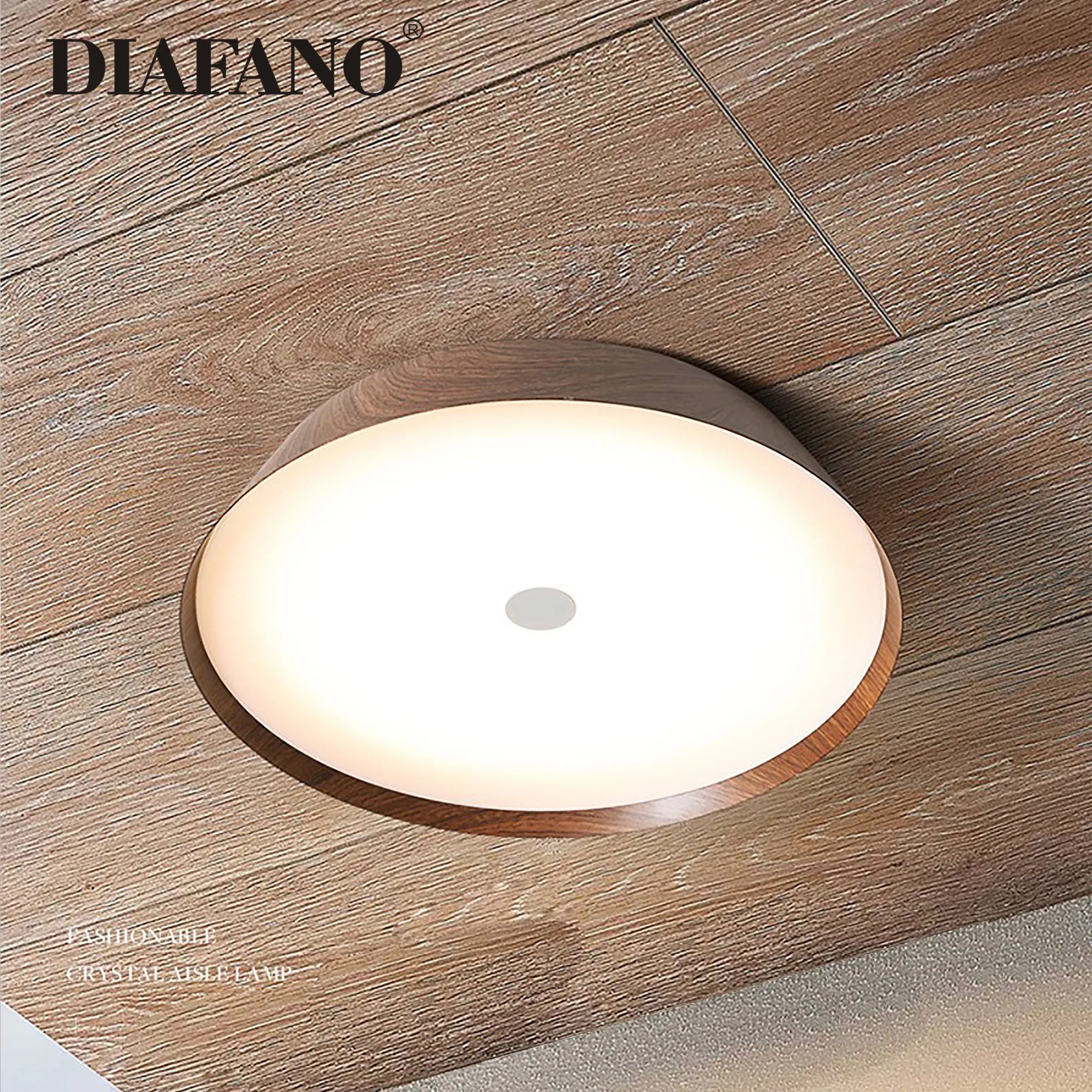 Afralia™ Wood Grain Ceiling Pendant Light for Home LED Decor - Designer Fixture