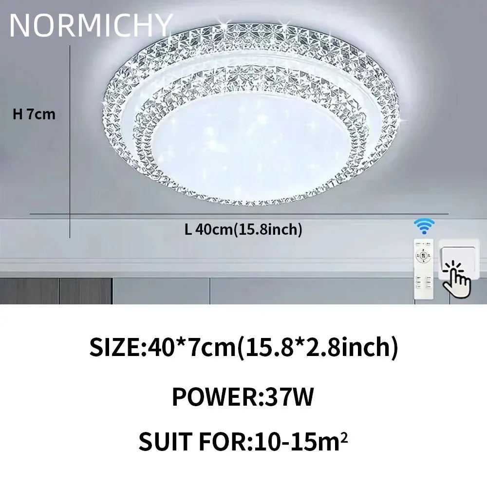 Afralia™ Diamond LED Ceiling Lamp White/Warm Light Modern Simple Design for Home Lighting