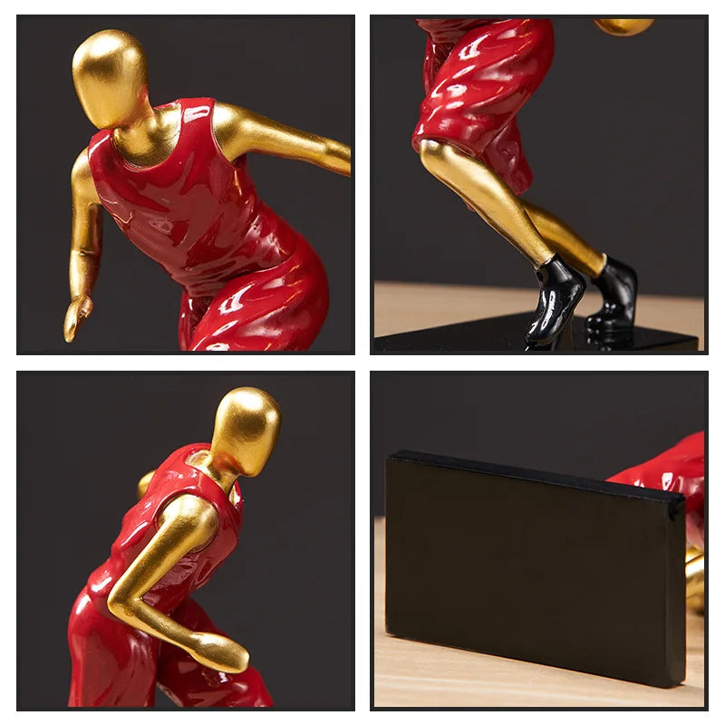 Afralia™ Resin Basketball Character Figurines, Modern Home Ornament Decor, Room Gift, Desk Accents