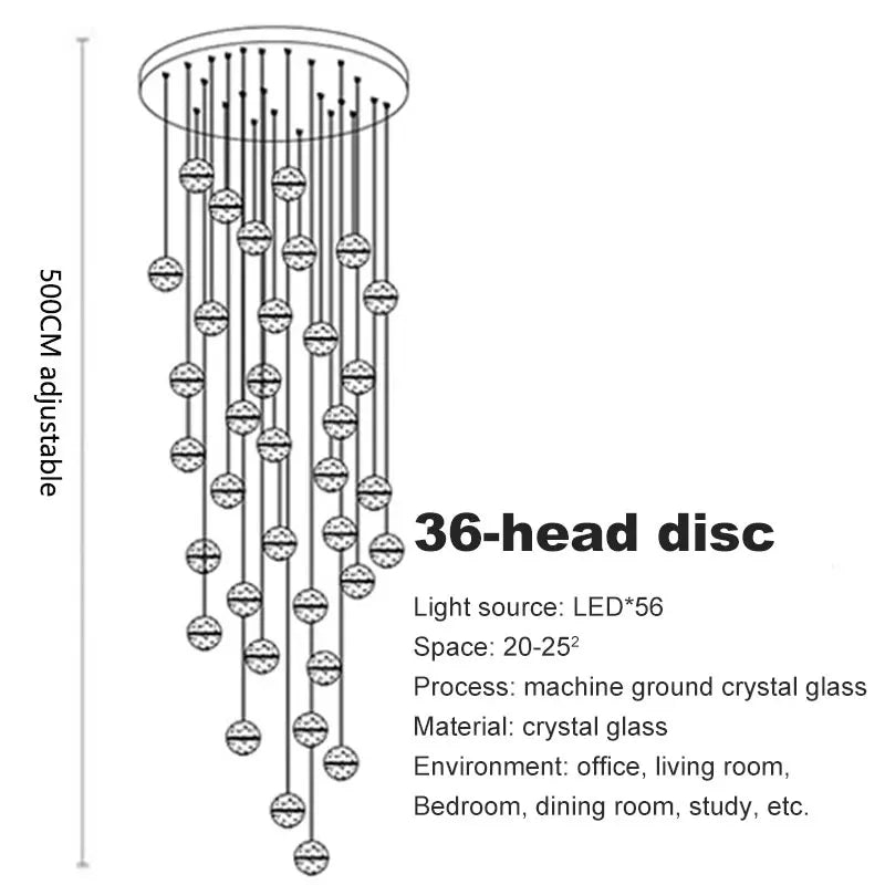 Afralia™ Crystal Ball LED Chandelier for Modern Living Room & Bedroom décor