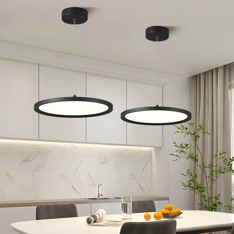 Afralia™ Modern Nordic LED Disc Pendant Light for Kitchen Living Room Dining Table