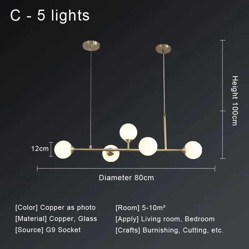 Afralia™ Copper Ceiling Chandelier for Home Decor Lighting