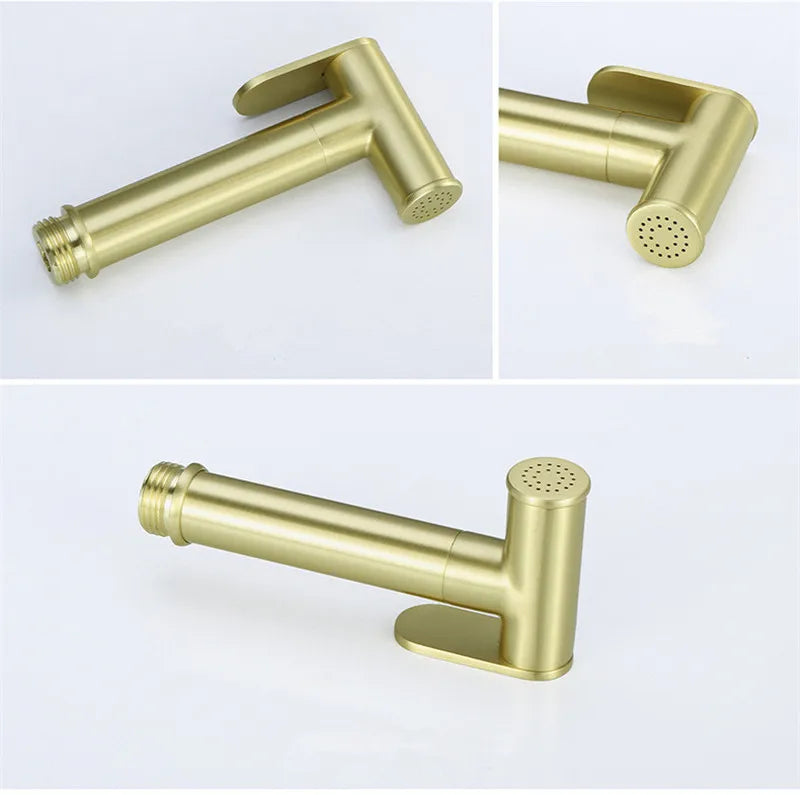 Afralia™ Brushed Gold Toilet Bidet Sprayer Set for Stylish Bathroom Upgrade