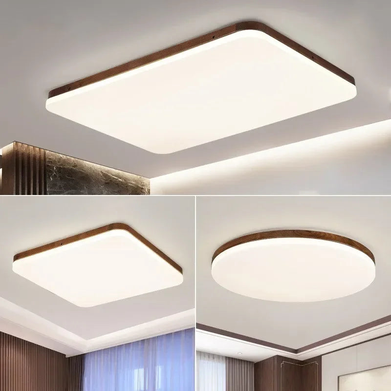 Afralia™ Modern Wood LED Ceiling Light for Home Decor