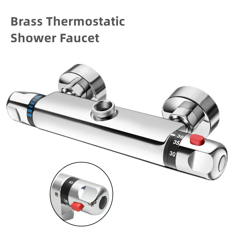 Afralia™ Thermostatic Shower Faucet Mixing Valve with Handle