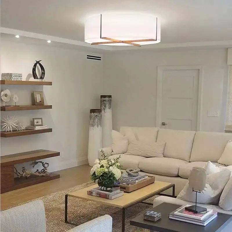Afralia™ Chinese Style Fabric Ceiling Lamp for Home Decor