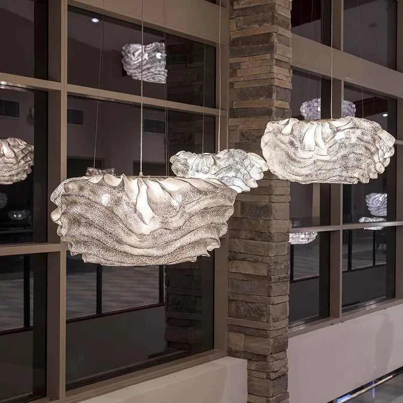 Afralia™ Nevo Cloud Glass Chandelier: Modern LED Pendant Lamp for Home, Restaurant & Kitchen