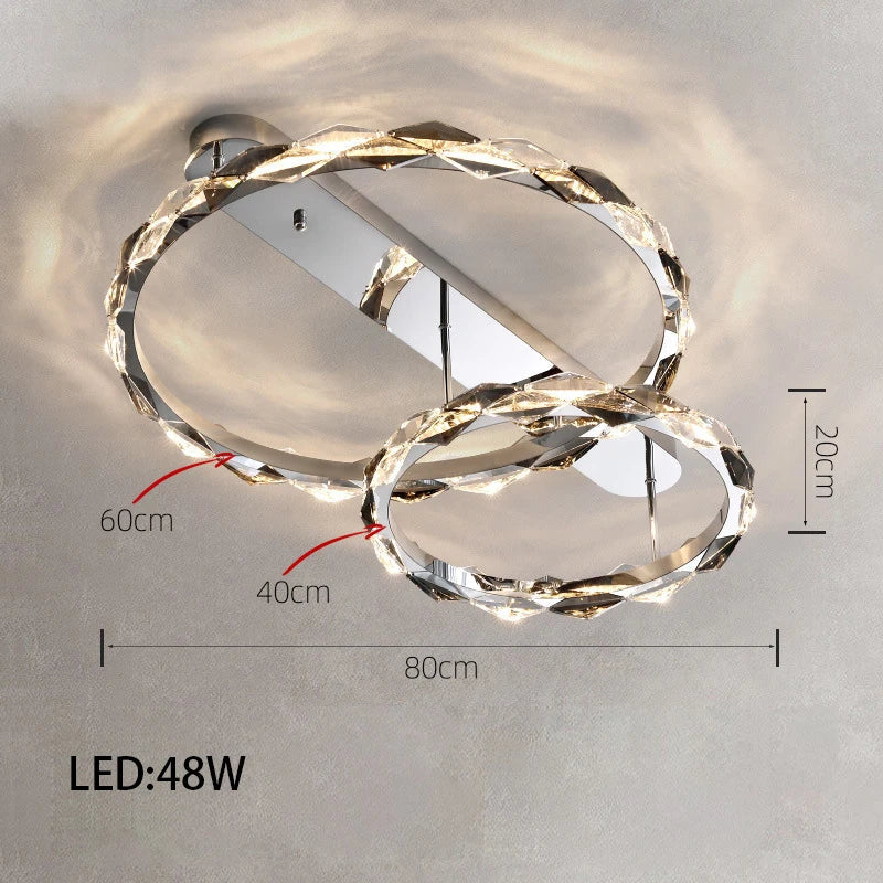 Afralia™ Modern Crystal LED Ceiling Chandelier Light Bundle for Stylish Indoor Decor