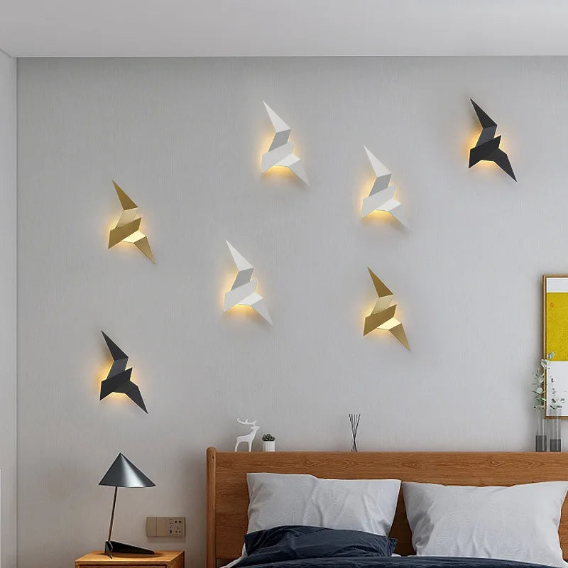 Afralia™ Nordic LED Bird Wall Lamps Indoor Modern Lighting for Home Stairs and Bedroom Decor
