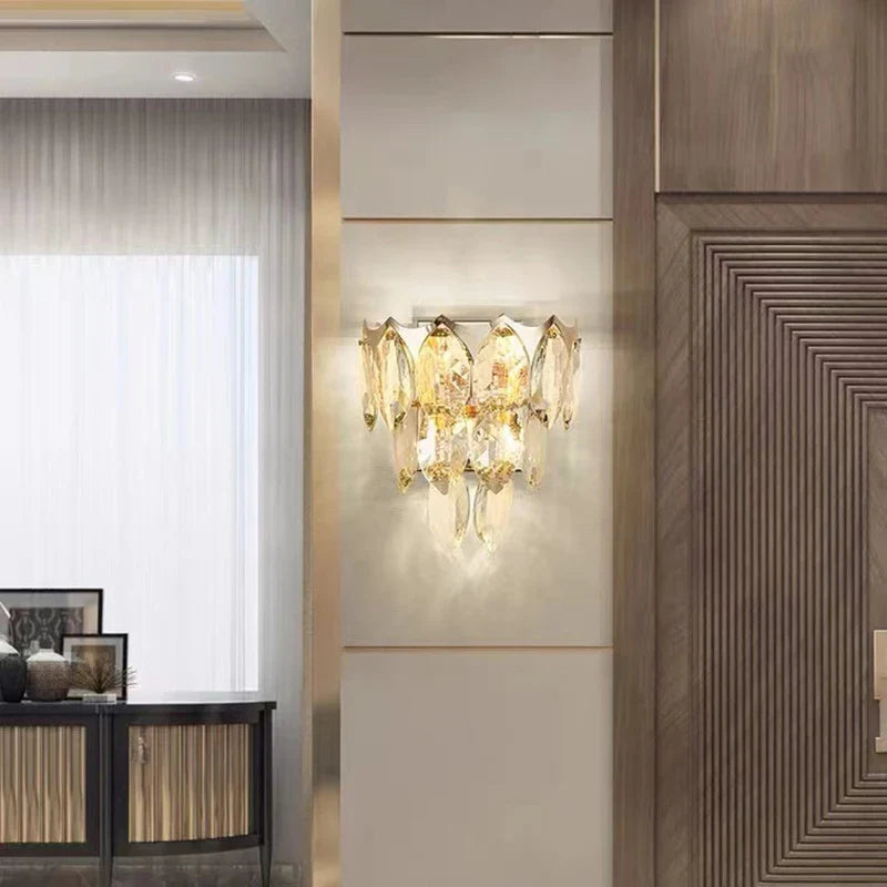 Afralia™ Nordic Crystal Chandelier Dimmable LED Pendant Lamp for Elegant Living Room Décor