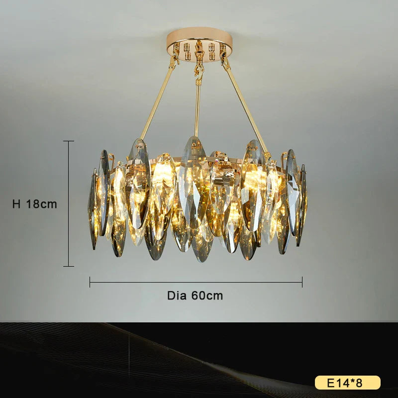 Afralia™ Crystal Chandelier Light: Modern LED Pendant Lamp for Bedroom & Living Room.