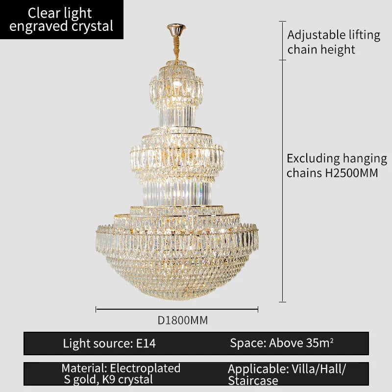 Afralia™ Crystal Duplex Decorative Luxury Lighting for Hotel Lobbies and Living Rooms