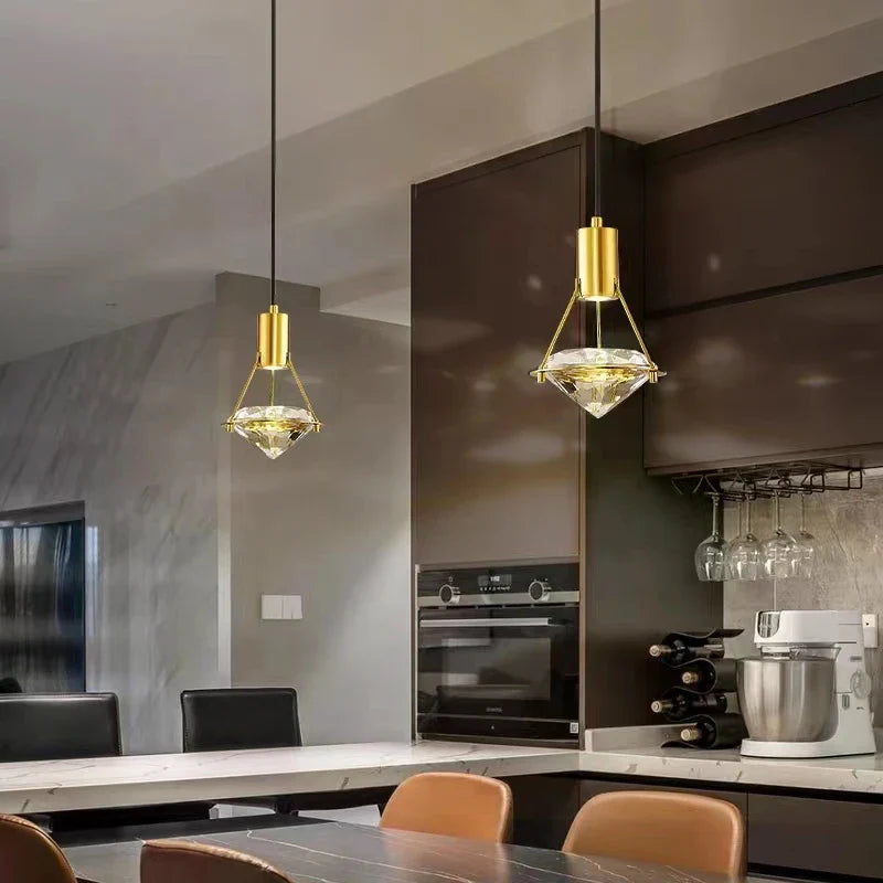 Afralia™ Diamond Crystal Wall Lamp for Bedroom Living Room Staircase Indoor Lighting