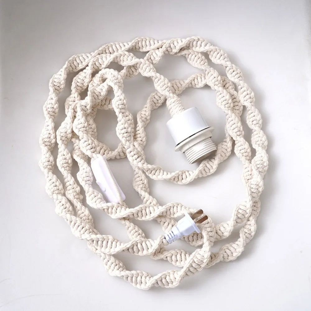 Afralia™ Hemp Rope LED Pendant Lamp with E27 Base for Boho Industrial Farmhouse Decor