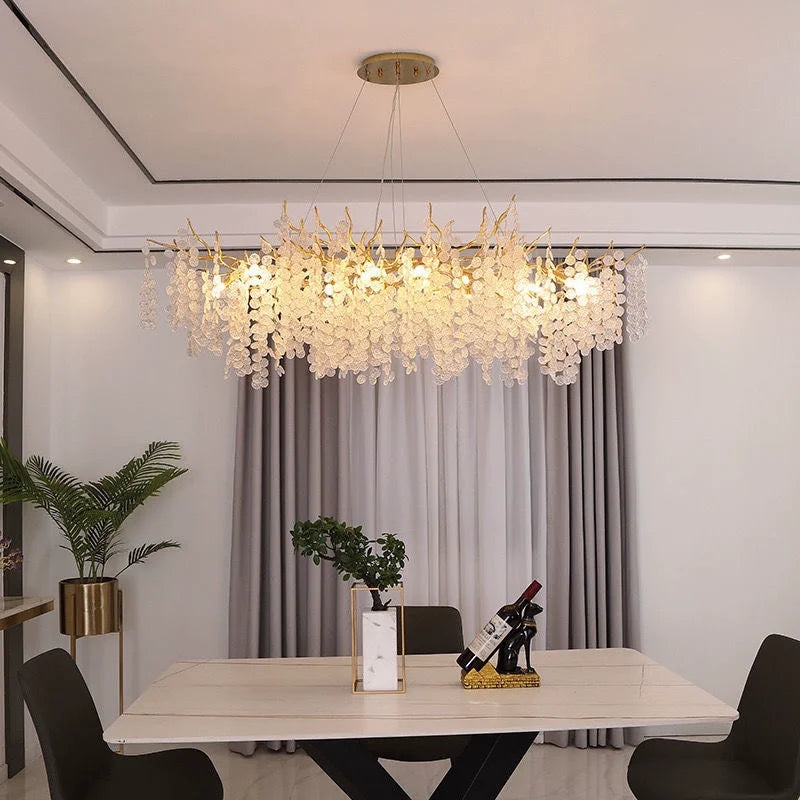Afralia™ Luxe Crystal Ceiling Chandelier for Living Room - LED Indoor Lighting