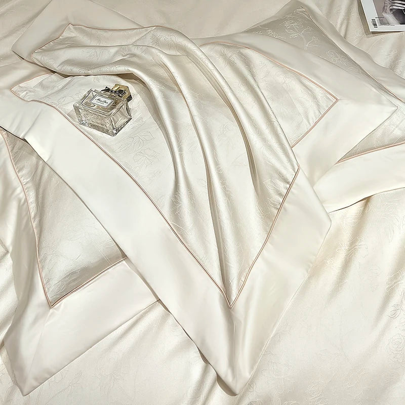 Afralia™ Luxury Satin Jacquard 1000TC Egyptian Cotton Bedding Set with Silkiness