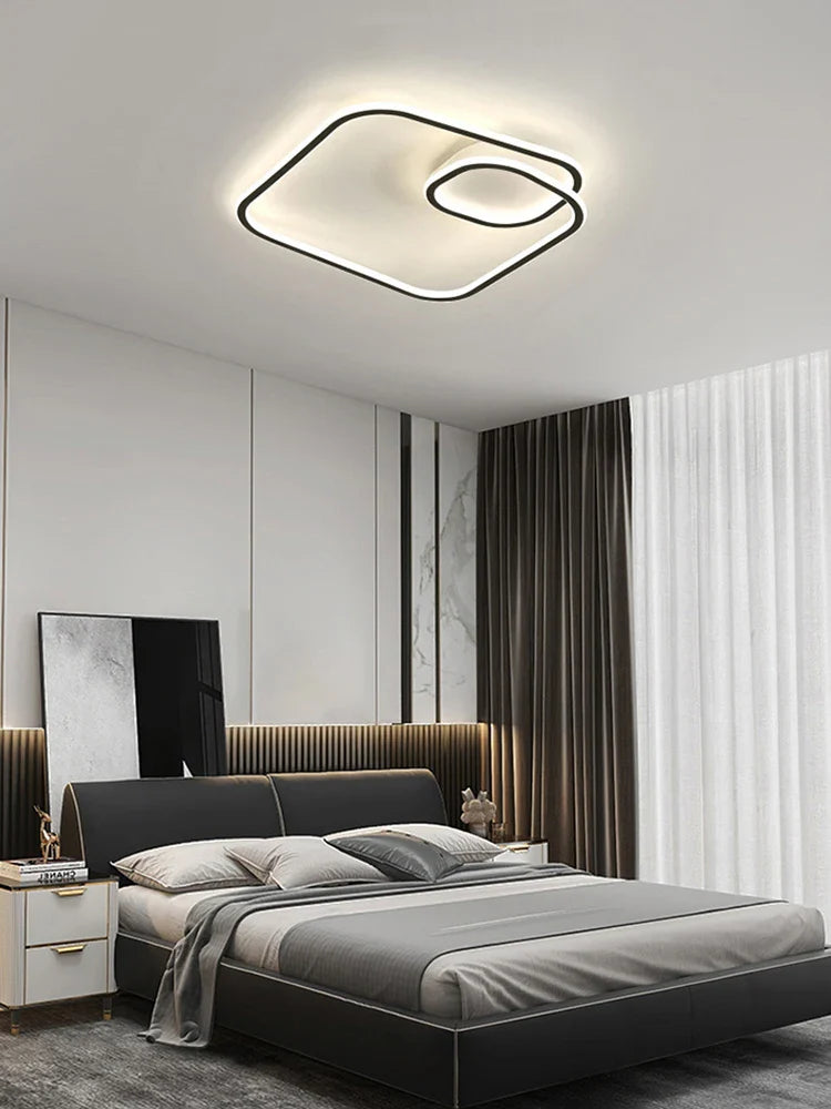 Afralia™ Square LED Ceiling Lamp Dimmable for Bedroom Living Room Modern Home Decor Fixtures