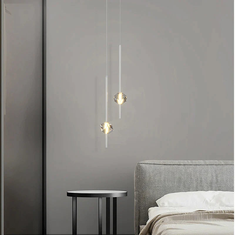 Afralia™ Cube Crystal Pendant Lamps for Bedroom and Living Room Décor