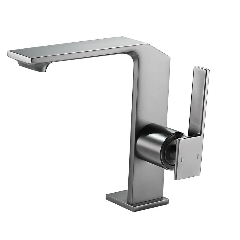 Afralia™ Brush Gold Basin Faucet: Solid Brass Bathroom Mixer Tap, Single Handle Deck Mounted