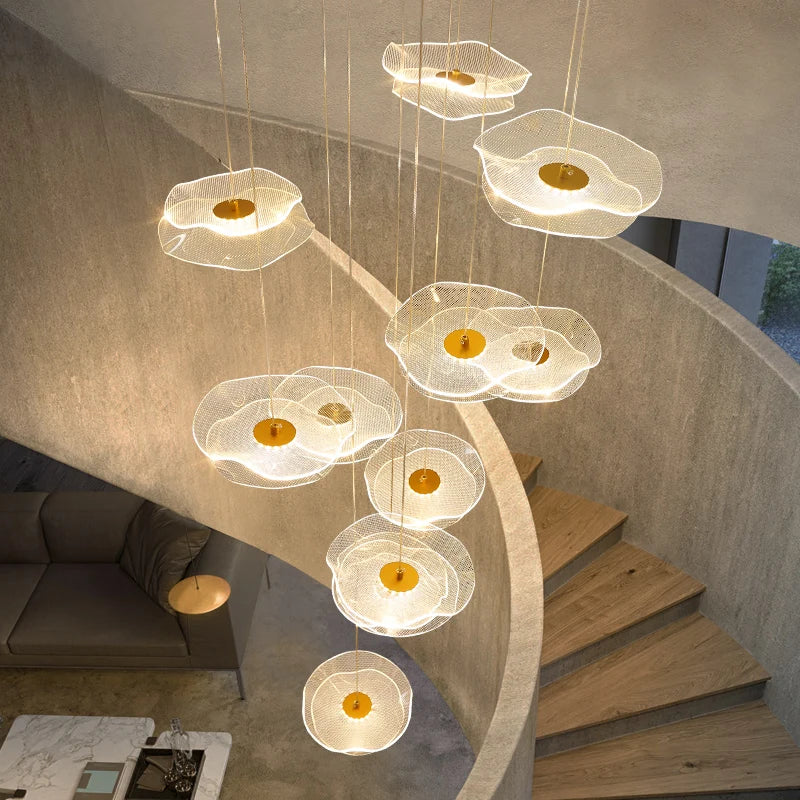 Afralia™ Lotus Leaf Chandelier: Modern Nordic Design for Living Room, Bedroom, Attic.