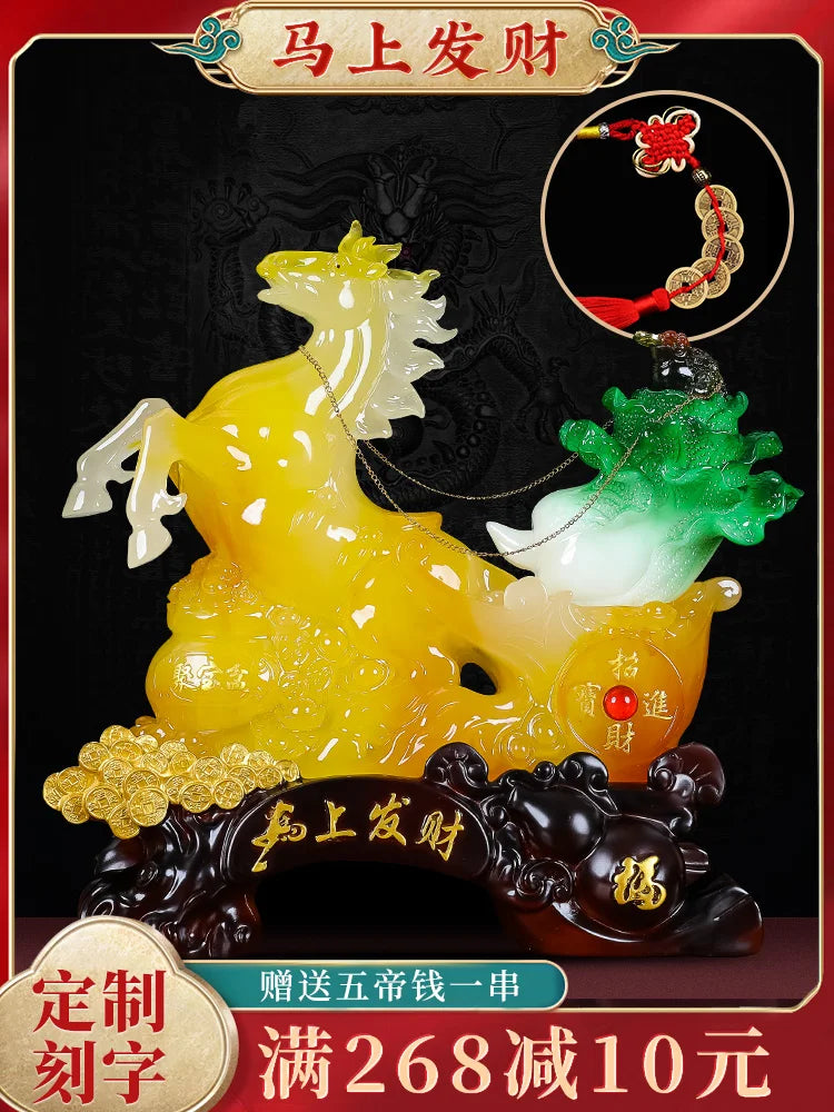 Afralia™ Fortune Horse Ornament for Success in Living Room or Wine Store