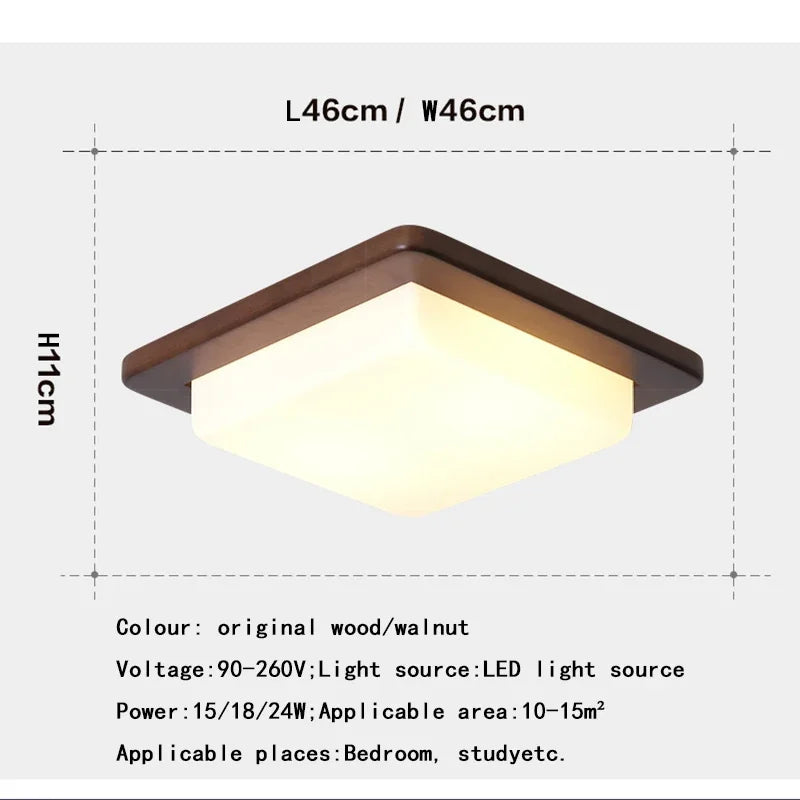 Afralia™ Modern Nordic Wood Ceiling Light LED Indoor Lamp for Living Room Bedroom Study