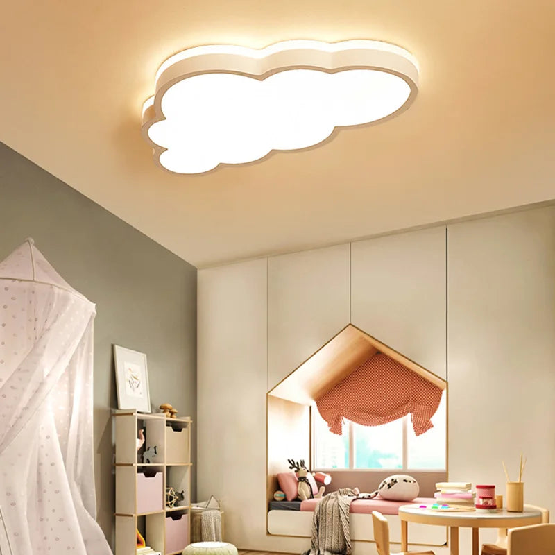 Afralia™ LED Cloud Ceiling Lamp: Modern Cartoon Kids Room Dimmable Light