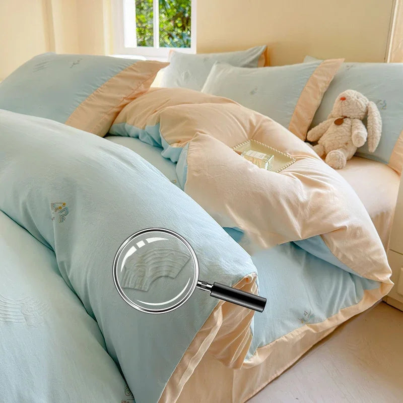 Afralia™ Soft 3D Printed Cartoon Bed Set - Double-Colored, Skin-Friendly Bed Linens for Adults