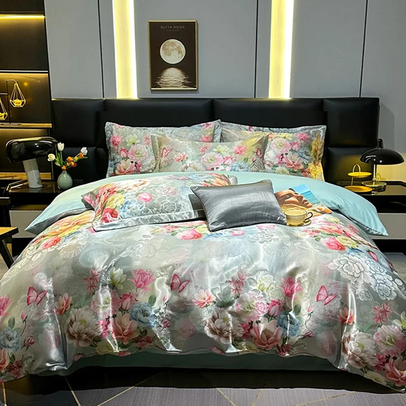 Afralia™ Silky Satin Cooling Bedding Sets for Double King Beds.